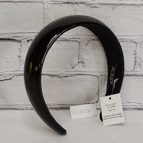 J.CREW OVERSIZED LEATHER HEADBAND PATENT GĹOSSI-PUFF - Picture 7 of 16